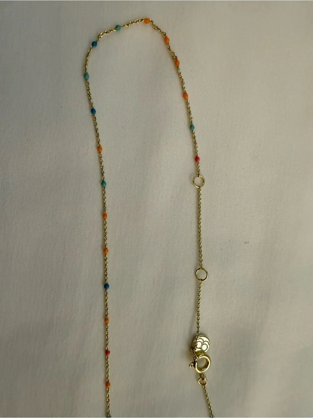 Gorjana Capri Delicate Multicolor Bead Gold Necklace - Women 18kt Gold Plated